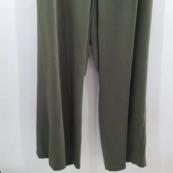 Lane Bryant Wide Leg Pants Sz 26/28W Stretchy Silky Green Elastic Waist Pull On - Picture 4 of 9